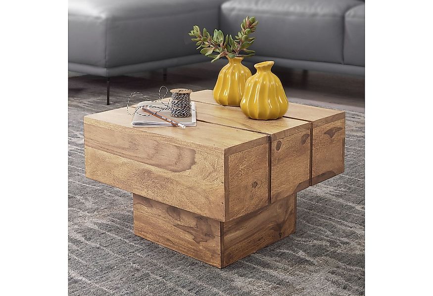 FINEBUY Beistelltisch SuVa3530_1 Massivholz Wohnzimmertisch Ø 44cm Couchtis günstig online kaufen