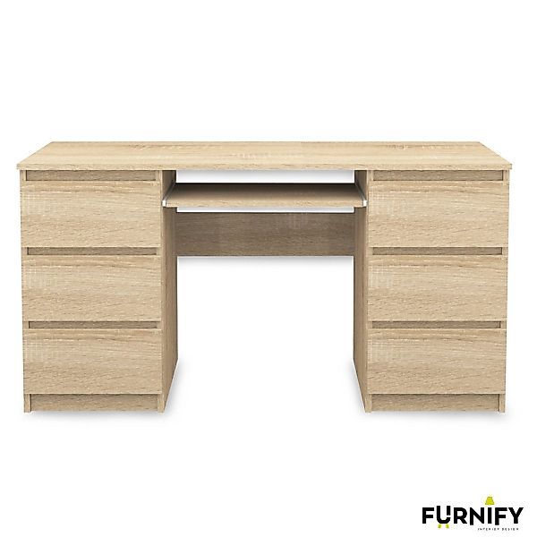 Furnify Schreibtisch Computertisch 6 Schubladen Schreibtisch günstig online kaufen