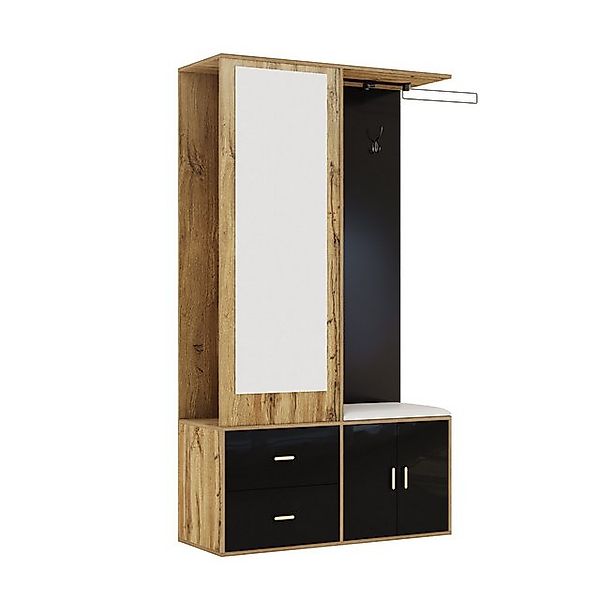 EXTSUD Schuhschrank Edles Garderobenset mit Spiegel, Schuhschrank Schuhbank günstig online kaufen