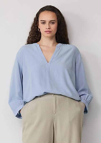 QS Kurzarmbluse Bluse Bluse aus Viskose mit Smok-Detail günstig online kaufen