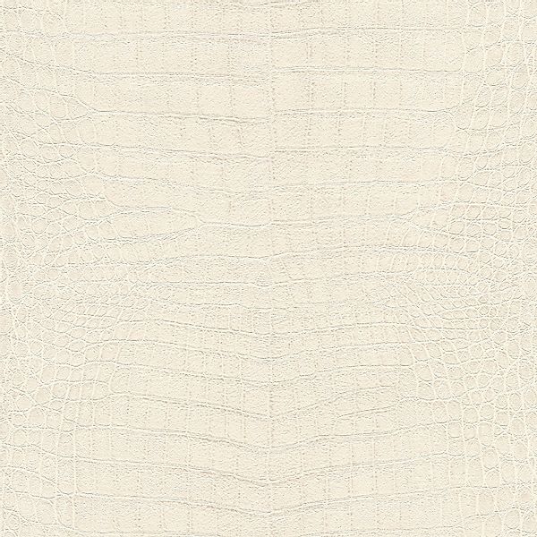 Rasch Vliestapete Krokodilleder Optik Uni Cremeweiß günstig online kaufen