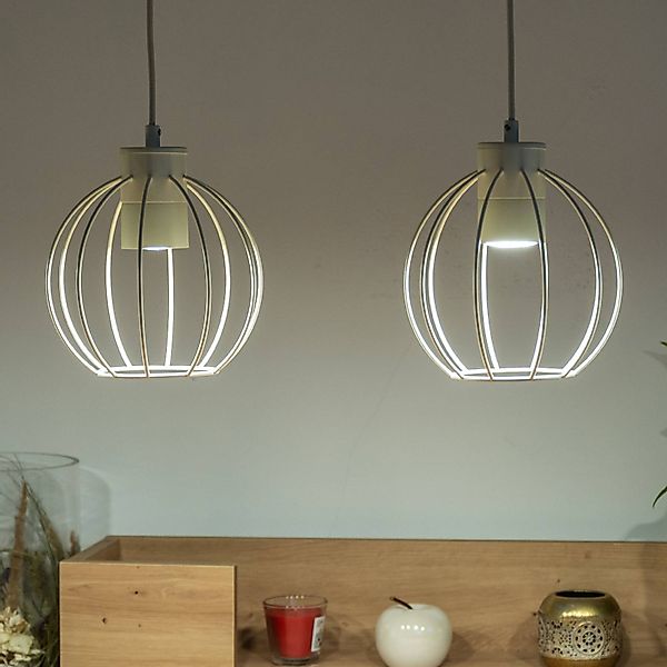 Hängelampe STARLIGHT, cremeweiß, 4-flg. Länge 100 cm Metall günstig online kaufen