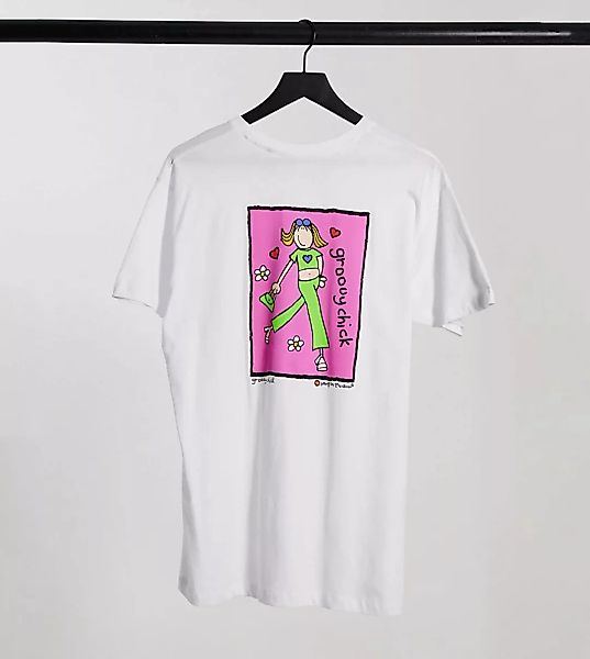 Daisy Street Plus – Locker geschnittenes T-Shirt mit „Groovy Chick“-Print h günstig online kaufen