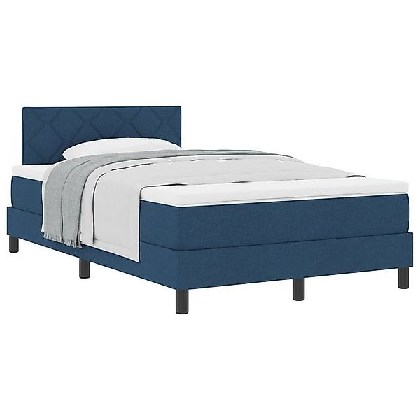 vidaXL Bett Boxspringbett mit Matratze Blau 120x200 cm Stoff (1-tlg) günstig online kaufen