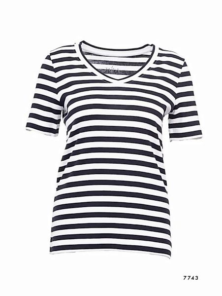 efixelle T-Shirt Ringelshirt mit V ZAIDA marine günstig online kaufen
