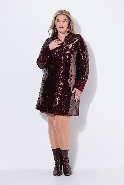 MIAMODA Hemdbluse Longbluse transparent mit Pailletten-Muster günstig online kaufen