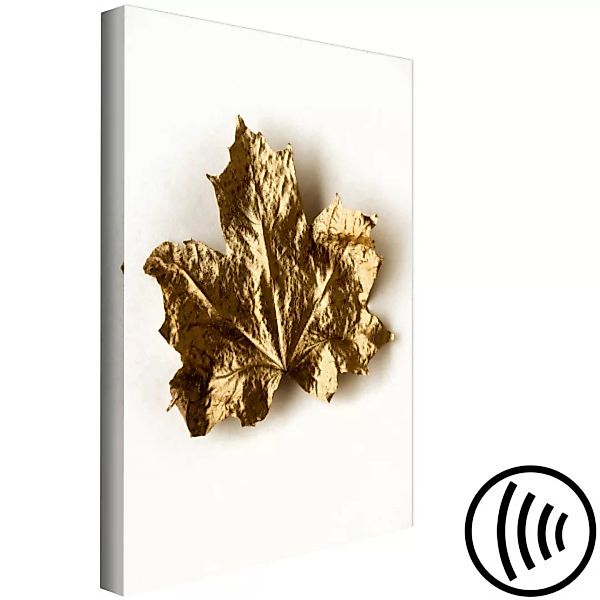 Wandbild Trockenes Ahornblatt - Pflanzenmotiv auf einem beige Hintergrund X günstig online kaufen