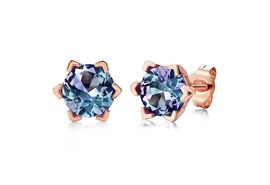 Runde Perlé Paar Ohrstecker klassische Ohrstecker, Stein Alexandrit, handge günstig online kaufen