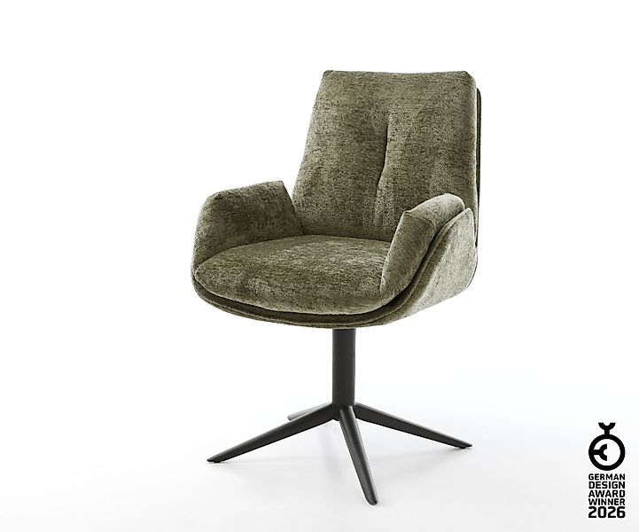 Drehstuhl Clea-Flex Chenille Olive Fußkreuz Schwarz 360° drehbar Wippfunkti günstig online kaufen