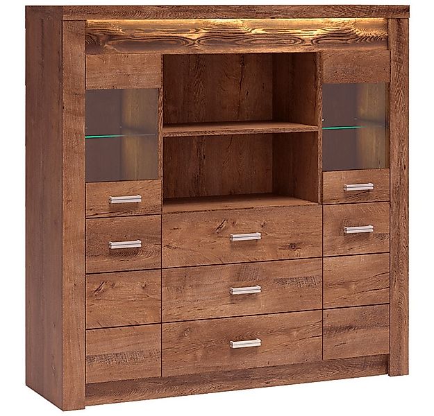 Lomadox Highboard INGENIO-161, Kommode Hochkommode Sideboard modern mit LED günstig online kaufen