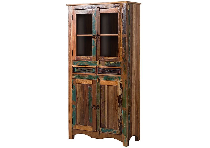 Massivmoebel24 Standvitrine #08 (Vitrine Altholz 90x40x180 günstig online kaufen