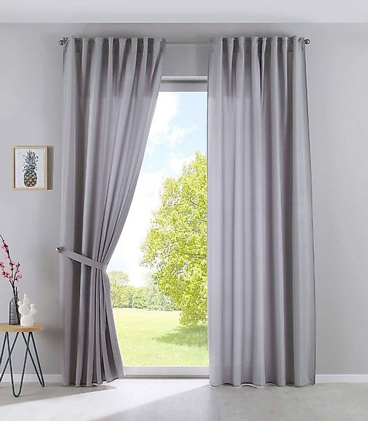 Gardinenbox Vorhang (2 St), verdecketeSchlaufen, transparent, Leinen-Optik, günstig online kaufen