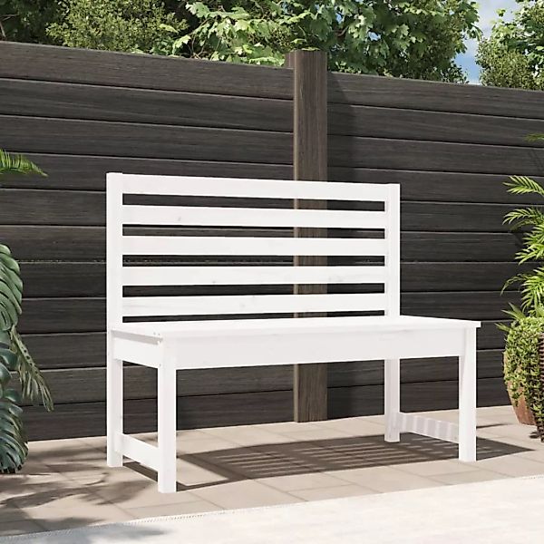 Vidaxl Gartenbank Weiß 109 Cm Massivholz Kiefer günstig online kaufen