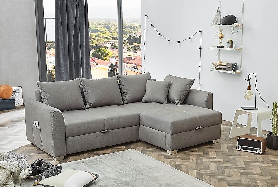Jockenhöfer Gruppe Ecksofa "Boomer L-Form, B: 236 cm" mit Bettfunktion, Bet günstig online kaufen