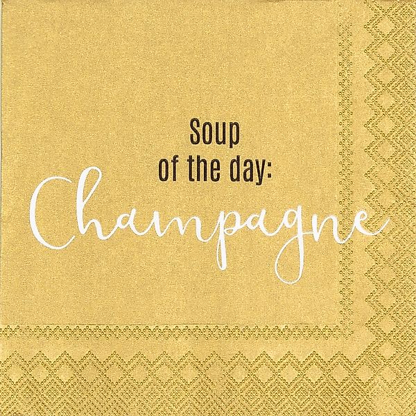 Papier Servietten "Soup of the Day" – Cocktailservietten mit Schriftzug 25 günstig online kaufen