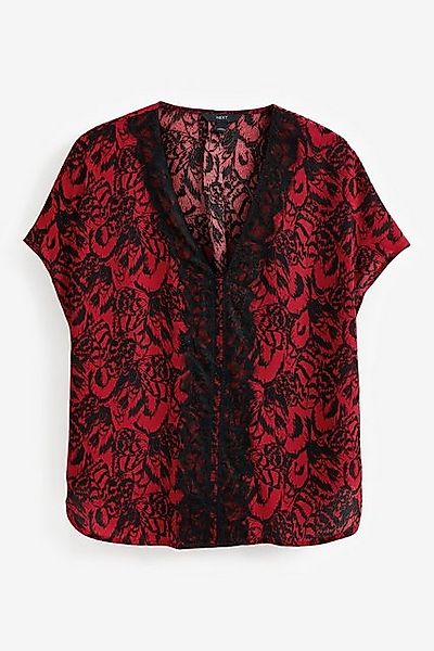 Next Kurzarmbluse Kurzärmelige Bluse mit Spitzenbesatz günstig online kaufen