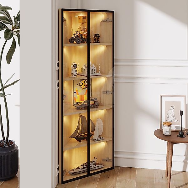 i@home Hochschrank LED-Glasvitrine,Eckvitrine,Weinschrank (Packung set) mit günstig online kaufen