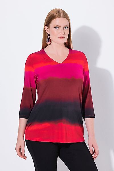 Ulla Popken T-Shirt Slinky-Shirt Farbverlauf V-Ausschnitt günstig online kaufen