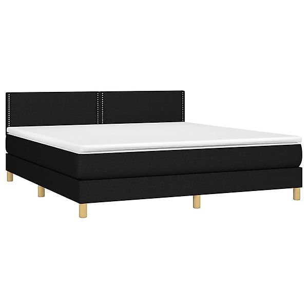 vidaXL Boxspringbett mit Matratze & LED Schwarz 160x200 cm Stoff 3133647 günstig online kaufen