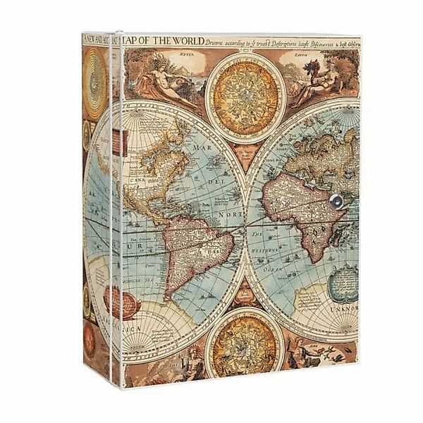 banjado Medizinschrank Stahl Historische Weltkarte (abschließbar, 3 große u günstig online kaufen