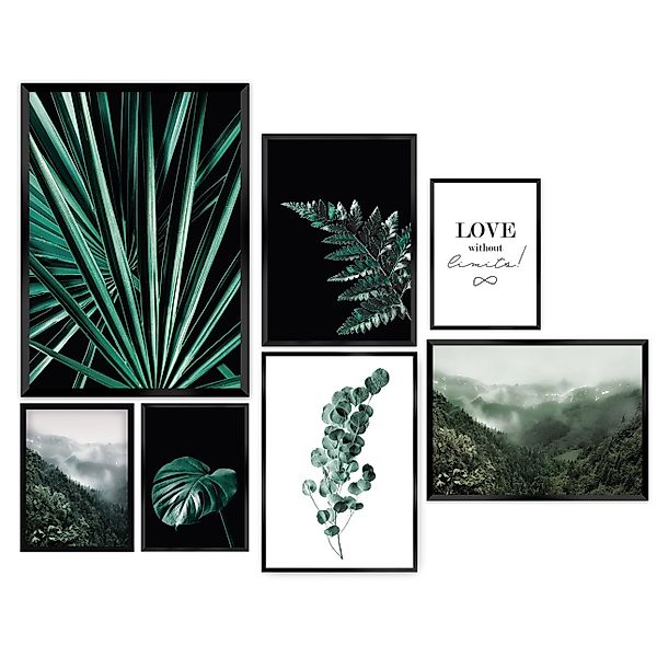 Bilder-Set Green Jungle 7 Stck., 70x100cm/ 50x70cm/30x40cm günstig online kaufen