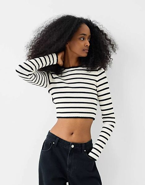 Bershka Rückenfreier Pullover Damen Xs Schwarz günstig online kaufen
