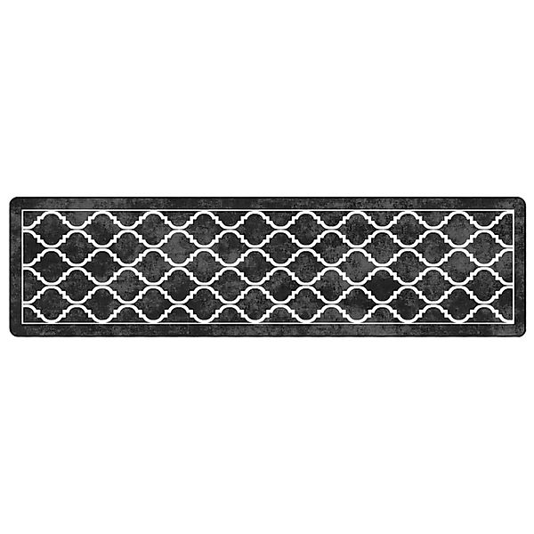 vidaXL Teppich Waschbar Schwarz Und Weiß 80x300 Cm Rutschfest 1927194 günstig online kaufen