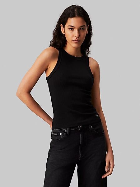 Calvin Klein Jeans Ripptanktop "WOVEN LABEL TANK TOP", mit Logoaptch günstig online kaufen