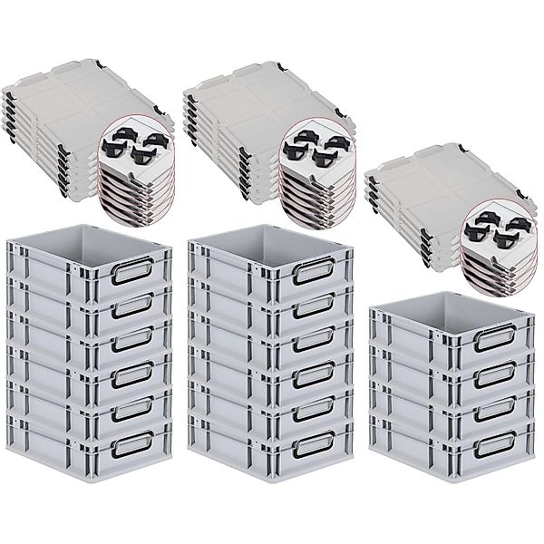 PROREGAL SuperSparSet 16x Eurobox Nextgen Color Mit Auflagedeckel HxBxT 12x günstig online kaufen