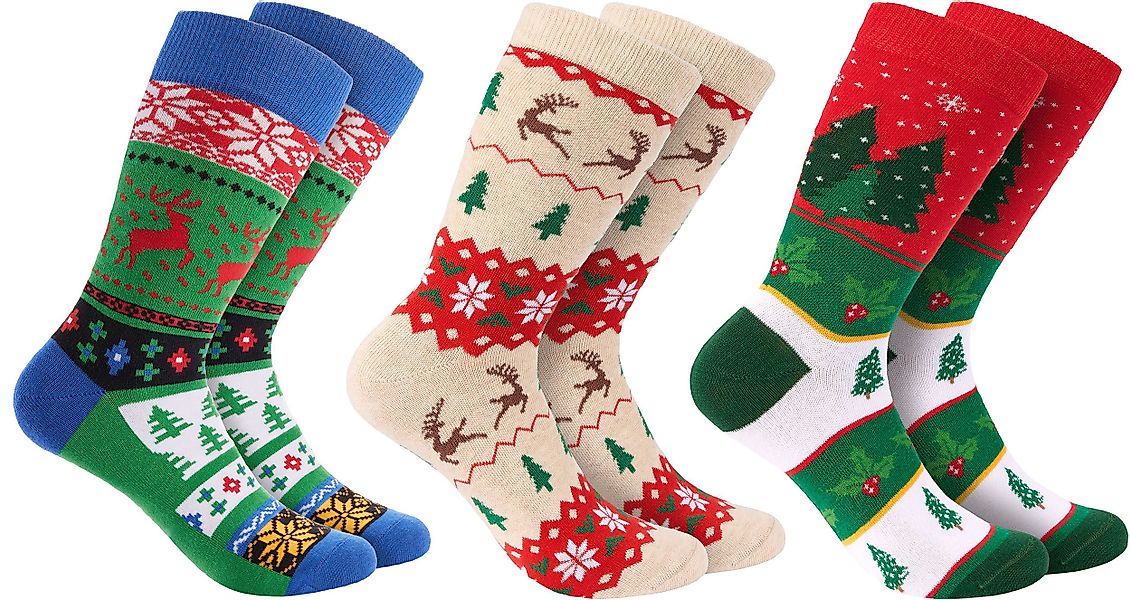 BRUBAKER Socken 3 Paar Weihnachtssocken - günstig online kaufen