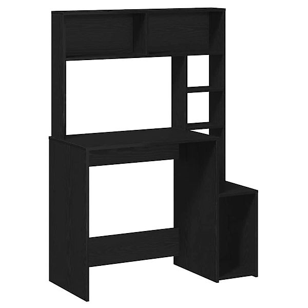 vidaXL Schreibtisch mit Regal Schwarz 100x45x140 cm Holzwerkstoff 860437 günstig online kaufen