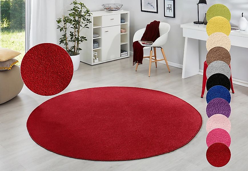 HANSE Home Teppich "Fancy" rund 7 mm Höhe Kurzflor, Weich, Einfarbig, Wohnz günstig online kaufen