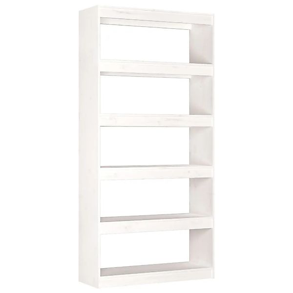 vidaXL Bücherregal/Raumteiler Weiß 80x30x167,4 cm Massivholz Kiefer 808199 günstig online kaufen