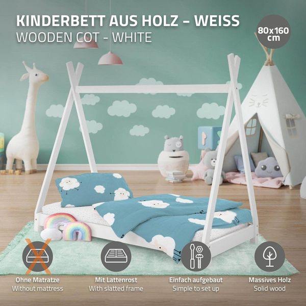ML-DESIGN Spielbett Hausbett Tipi Zeltbett inkl. günstig online kaufen