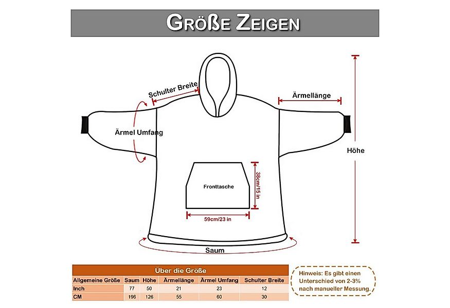 Wohndecke Hoodie Decke mit Ärmeln,Tragbare Decken mit Tasche,Übergroße, BTT günstig online kaufen