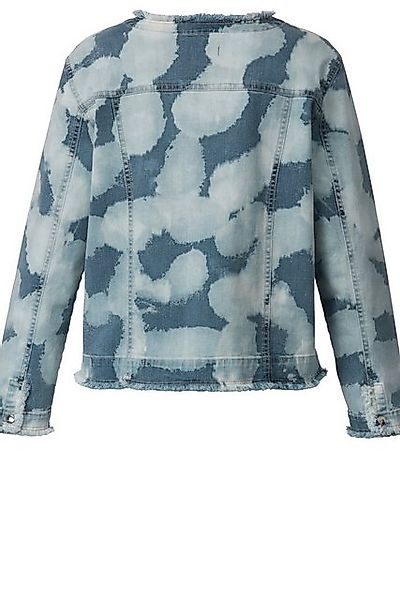 Angel of Style Kurzjacke Jeansjacke Alloverprint Fransenkanten Langarm günstig online kaufen