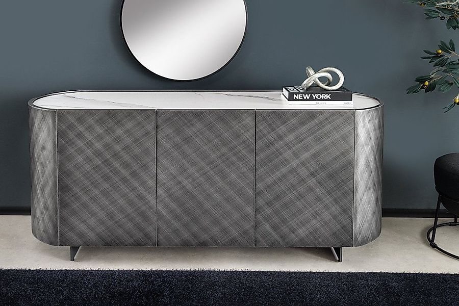 riess-ambiente Sideboard REFLECTION 150cm weiß/anthrazit · Kommode mit 3D E günstig online kaufen