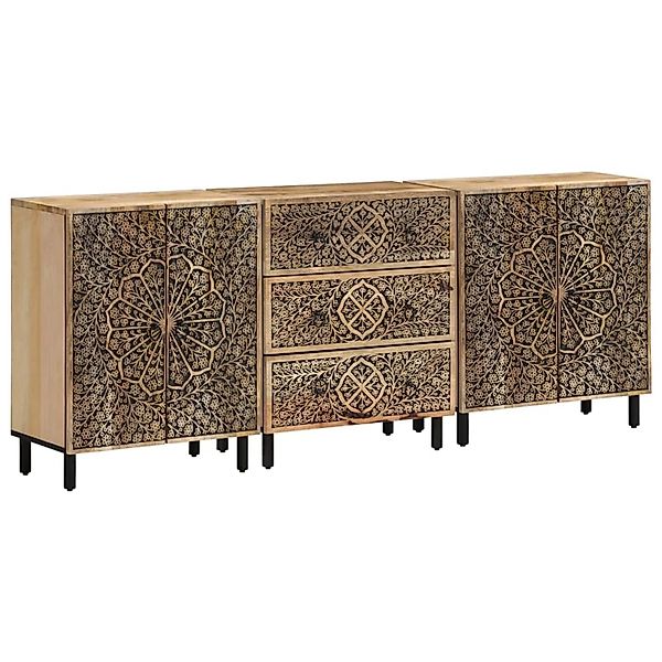 vidaXL Beistellschränke 3 Stk 60x33x75 cm Massivholz Mango 3206306 günstig online kaufen
