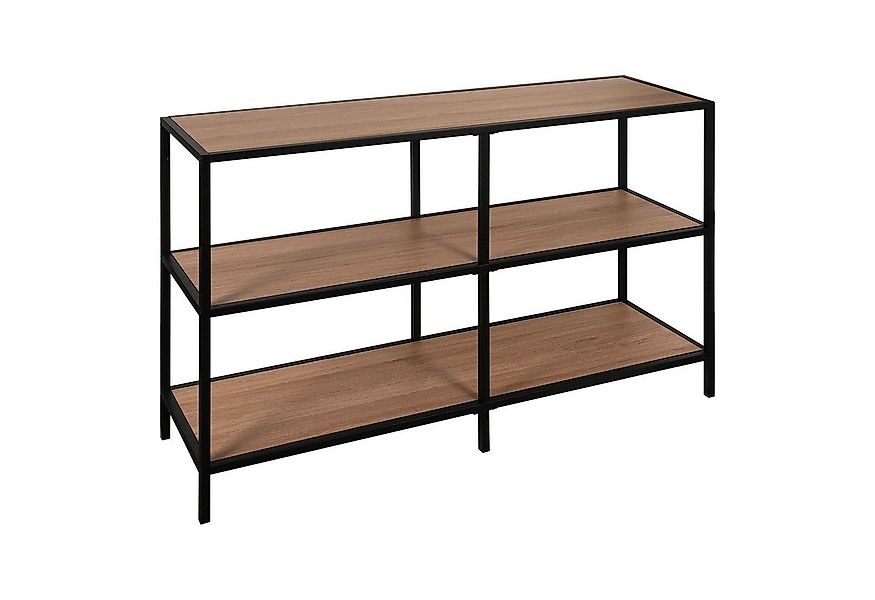 casa NOVA Regal RAMON, 3 Fächer, Eiche Dekor, Schwarz, Metall, B 120 x H 80 günstig online kaufen