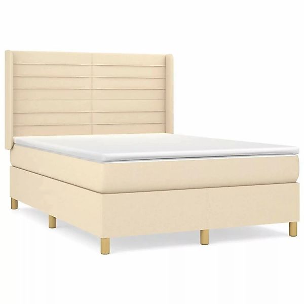 vidaXL Boxspringbett mit Matratze Creme 140x200 cm Stoff1380061 günstig online kaufen