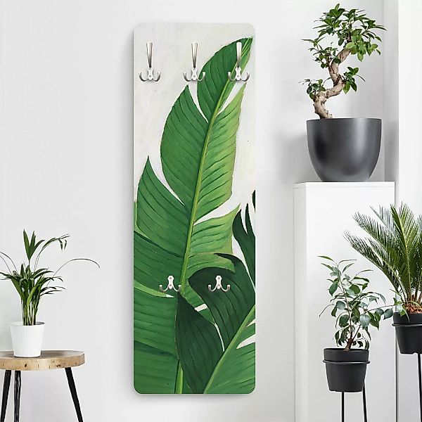 Wandgarderobe Holzpaneel Lieblingspflanzen - Banane günstig online kaufen