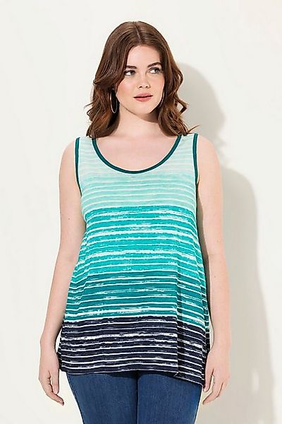 Ulla Popken Longtop Top Streifen-Verlauf A-Linie Rundhals ärmellos günstig online kaufen