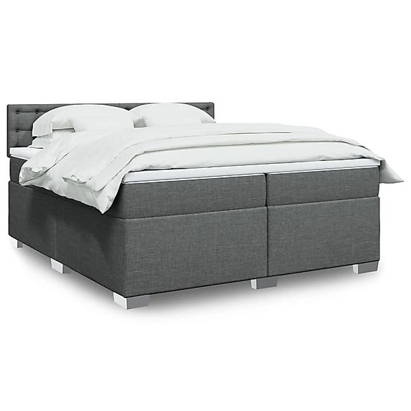 vidaXL Boxspringbett mit Matratze Dunkelgrau 200x200 cm Stoff 3288310 günstig online kaufen