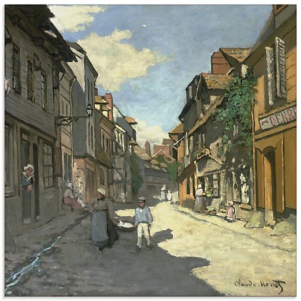 Artland Glasbild »Dorfstrasse, Normandie«, Gebäude, (1 St.) günstig online kaufen