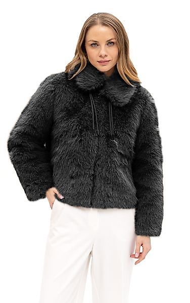 Passioni Fellimitatjacke mit Kragen Unifarbe, Ohne günstig online kaufen