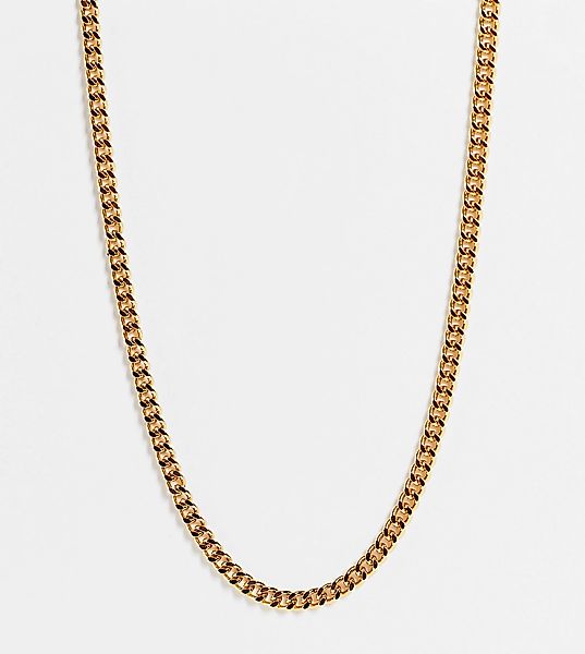 ASOS DESIGN Curve – Halskette mit T-Steg-Verschluss und 14-karätiger Vergol günstig online kaufen