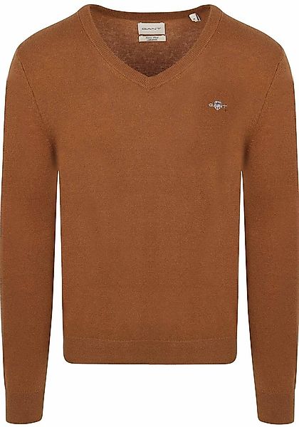 Gant Pullover V-Ausschnitt Wool Blend Camel - Größe L günstig online kaufen