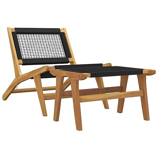 vidaXL Gartenstuhl mit Fußstütze Massivholz Teak und Polyester 319155 günstig online kaufen