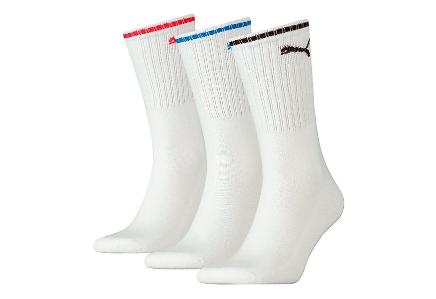 PUMA Sportsocken PUMA UNISEX STRIPED CREW SOCK (3-Paar) Komfort-Bund, Frott günstig online kaufen