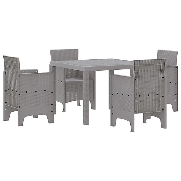 vidaXL 5-tlg Garten-Essgruppe Hellgrau Poly Rattan 3378547 günstig online kaufen